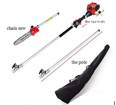 The electric pole chainsaw has 3 main components